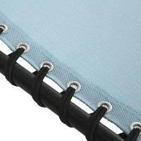 Outsunny Folding Chaise Lounge Pool Chair with 4-Position Reclining Back, Pillow, Breathable Mesh & Bungee Seat, Baby Blue(m-9)