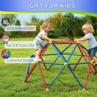 Outsunny 6 FT Climbing Dome Geometric Jungle Gym w/ Rust and UV-Resistant Steel, Up to 396 lbs, for 1-4 Children Aged 3-8 Years(m-7)