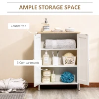 HOMCOM Buffet Cabinet with Storage, Modern Bathroom Floor Cabinet, Sideboard Buffet with 2 Adjustable Shelves and 2 Doors for Kitchen, Living Room, Dining Room, White(m-4)