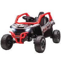 Qaba 12V Ride on Truck, Licensed KAWASAKI TERYX KRX 2WD Kids Electric Car with Rear Suspension for 3-8 Years, Red(m-2)
