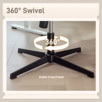 HOMCOM Criss Cross Chair with Flip-up Armrests, Wide Office Chair with Adjustable Height, Tilting, No Wheels, Grey(m-7)