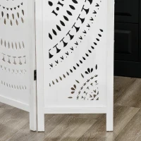 HOMCOM 3 Panel Room Divider, 5.6 Ft Tall Portable Folding Privacy Screen, Wood Partition Wall Divider for Home Office, White(m-10)