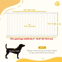 PawHut 26"-37" Dog Gate, Adjustable Pet Gate, Fits 18" Tall with 2 Extension, Pressure Mount Kit for Stairs and Doorways, White(m-3)