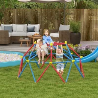 Outsunny 6 FT Climbing Dome Geometric Jungle Gym w/ Rust and UV-Resistant Steel, Up to 396 lbs, for 1-4 Children Aged 3-8 Years(m-1)