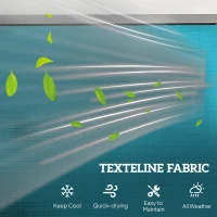 Outsunny 3-Person Outdoor Patio Glider Bench, Porch Glider Swing with 3 Seats, Breathable Mesh Fabric, Metal Frame, Blue(m-6)