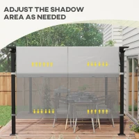 Outsunny 2 Pcs Pergola Replacement Canopy, UV Protection Pergola Shade Cover, Easy to Install, for 10 x 10ft Pergola, Light Gray(m-7)