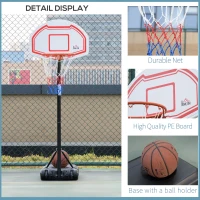 HOMCOM 7-8.5ft Basketball Hoop, Freestanding Basketball System with 27.5" Shatterproof Backboard and Wheels, White(m-7)
