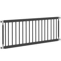 PawHut 26"-37" Dog Gate, Adjustable Pet Gate, Fits 14" Tall with 2 Extension, Pressure Mount Kit for Stairs and Doorways, Black(m-2)