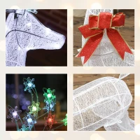 Outsunny 4.3FT Lighted Christmas Reindeer, Christmas Decor with RGB and Warm White LEDs, Stakes and Zip Ties, IP44 Waterproof(m-10)