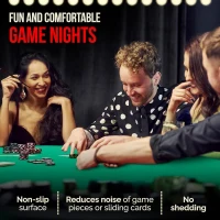 Felt Game Table Cover — Elastic Fitted Green Top for 58–64"" Round Tables, Ideal for Poker, Mahjong, Dominoes, Bridge(m-8)