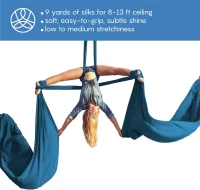 9-Yard Aerial Silks Kit — Heavy-Duty Tricot Hammock with Complete Hardware & Manual | Versatile Aerial Swing for Flying Yoga, Gymnastics & All Skill Levels (Rig Up to 13 ft)(m-2)