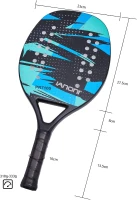 Beach Tennis Paddle – 100% Carbon Fiber Frame with EVA Memory Foam Core, Lightweight (330g) Power Racket with Enhanced Grip(m-7)