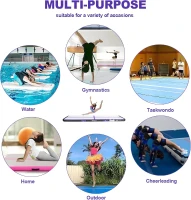 FBSPORT Inflatable Air Gymnastics Track – 20ft, 4/8-inch Thick Inflatable Training Mat with Electric Pump for Home, Club and Professional Use(m-7)