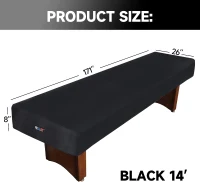 GSE Games & Sports Expert 14 ft Black Heavy-Duty Leatherette Shuffleboard Table Cover - Durable Table Protector(m-2)