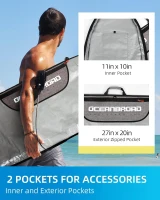 OCEANBROAD Surfboard Travel Bag — Day/Travel Cover for 8'0 Boards (Fits up to 8'1"" x 25""), Round Nose & Round Tail with Fin Slot(m-5)