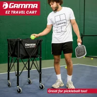 GAMMA Sports EZ Travel Cart - Portable Tennis & Pickleball Hopper with Premium Carrying Case (150/250 Capacity)(m-4)