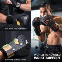 Hayabusa T3 Unisex Boxing Gloves — Wrist & Knuckle Protection with Dual-X Hook and Loop, Splint-Style Wrist Stabilizer, 5-Layer Knuckle Padding(m-4)