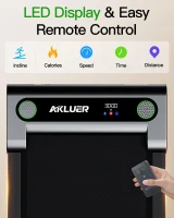Akluer Incline Walking Pad — 2.5 HP Under-Desk Compact Treadmill with Remote & LED Display(m-2)