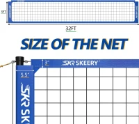 Outdoor Heavy-Duty Volleyball Net Set with Anti-Sag Design, Adjustable Aluminum Poles, Portable for Backyard, Grass & Beach (Imported, Polyester Components)(m-2)