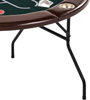 Barrington Round Portable Poker Table for 6 — Dark Green Velvet Play Surface, Faux-Leather Rails, Includes Chips, Cards and Dealing Shoe(m-8)
