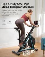 Yesoul Magnetic Indoor Cycling Bike – Black & White Smart Stationary Bike with 10"" Tablet Mount, Quiet Resistance, Comfortable Seat for Home Workouts(m-3)