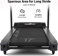 THERUN Foldable Incline Treadmill for Running & Walking, 300 lb Capacity, 0–15% Auto Incline, 17"" x 47.2"" Wide Belt, 3.5HP Dual Motor, App & Heart Rate(m-5)