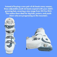 Roces IDEA UP Adjustable Kids Ski Boots — Youth & Toddler Expandable Downhill Boots (Size 22.5–25.5) for Girls & Boys(m-8)