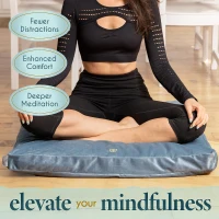 Florensi Velvet Zabuton Meditation Mat – 32"" x 32"" Floor Cushion with 100% Cotton Insert, Plush Yoga Mat for Sitting and Kneeling(m-3)