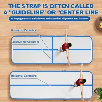 FBSPORT Inflatable Air Gymnastics Track – 16.4ft (16.4 ft), 4/8-inch Thick Inflatable Training Mat with Electric Pump for Home, Training, Cheer and Water Use(m-4)