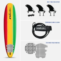 Wavestorm 8' Classic Soft-Top Surfboard with Rasta Graphic(m-5)