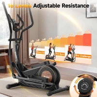 Niceday Magnetic Elliptical Trainer – Home Elliptical with 18"" Stride, 16 Resistance Levels, 400 lb Capacity, Bluetooth & Kinomap Support(m-5)