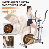 Dripex Elliptical Trainer - Ultra-Quiet Magnetic Home Elliptical with 6KG Flywheel, 8 Resistance Levels, LCD Display & Pulse Sensor(m-2)