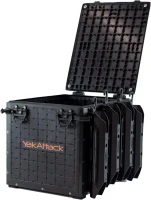 YakAttack BlackPak Pro 13in x 16in Kayak Fishing Crate – Black, 4 TetherTube Rod Holders | Lightweight Durable Customizable (Made in USA)(m-3)