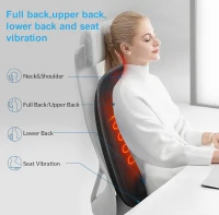 COMFIER Shiatsu Back Massager for Back Pain Relief, Heated Full-Back Chair Pad with Spot Function and Electric Seat Cushion, Office & Home Massage Gift (Black)(m-2)