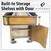 Playcraft Georgetown Shuffleboard Table with Storage Cabinet — Hand‑Stained Burnished Finish, Pro Climate Adjusters, Includes Abacus, 8 Pucks, Brush & Wax(m-5)