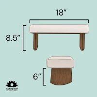 Meditation Bench (Burgundy) — Seiza-Style Sustainable Acacia Wood Prayer Stool with Curved Bottom for Optimal Posture, Yoga & Meditation Seat(m-2)