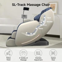 Real Relax 2025 SL-Track Full-Body Shiatsu Massage Recliner with Heat, App Control, Child Lock, Body Scan, Bluetooth, Foot Roller - Favor 06 Blue(m-3)