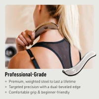 SIDEKICK Echo Stainless Steel Muscle Scraper – Patented Anti-Fatigue Grip, Complete IASTM Kit for Neck, Shoulder, Back & Muscle Pain Relief(m-4)