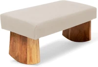 Seiza Meditation Bench (Natural White) – Sustainable Acacia Wood Prayer and Meditation Stool with Curved Rocking‑Style Bottom for Optimal Posture(m-1)