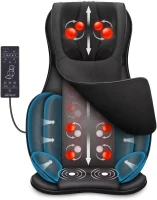 Snailax Adjustable Shiatsu Neck & Back Massager with Heat — Full-Body Massage Chair Pad with Rolling, Compression, Shiatsu Kneading & Vibration — Upgrade(m-1)