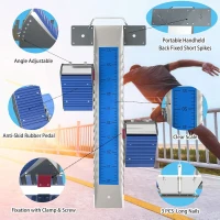 Multi-Function 25in Adjustable Starting Blocks – Aluminum Sprinter Pedals with 6 Angle Positions(m-3)