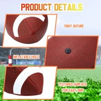 Jerify Official-Size PU Composite Leather Footballs – Bulk Training Set with Pump (6-Pack)(m-3)