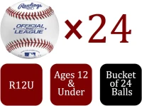 Rawlings Flat-Seam Baseballs – Youth 12U – 24-Count Bucket(m-4)