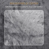 PawHut 3-Step Dog Ramp for Sofa, Bed, and Couch, with Removable Cover, Light Grey(m-5)