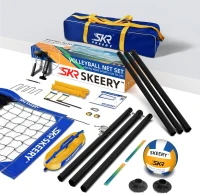 Outdoor Heavy-Duty Volleyball Net Set with Anti-Sag Design, Adjustable Aluminum Poles, Portable for Backyard, Grass & Beach (Imported, Polyester Components)(m-7)