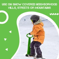 Geospace Ski Skooter Foldable Snow Scooter with LED – Multi-Purpose Snow Sled, Snow Skate & Kids Snowboard for Teens and Adults(m-6)