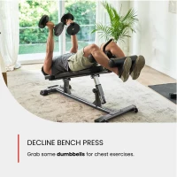 Finer Form Semi-Commercial Decline & Flat Weight Bench – Adjustable Sit-Up and Strength Training Bench for Abs, Crunches, Decline Presses with Reverse Crunch Handle(m-2)