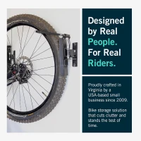 StoreYourBoard 120° Swivel Wall Bike Rack — Vertical Garage Mount with Adjustable Stopper, Space-Saving Hanger for Kids Bikes, BMX & More(m-6)