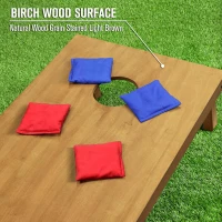 GoSports Regulation 4' x 2' Solid Wood Cornhole Boards Set with Light Brown Stain, Includes Carrying Case & Bean Bags(m-5)