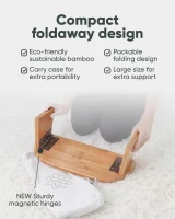 Mindful Modern Folding Meditation Bench - Bamboo Kneeling Stool with Locking Magnetic Hinges, Portable Seiza Chair with Travel Bag(m-4)